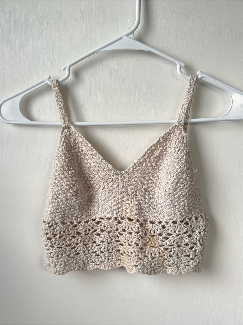 Hollister XS cream/beige knitted bralette crop top
